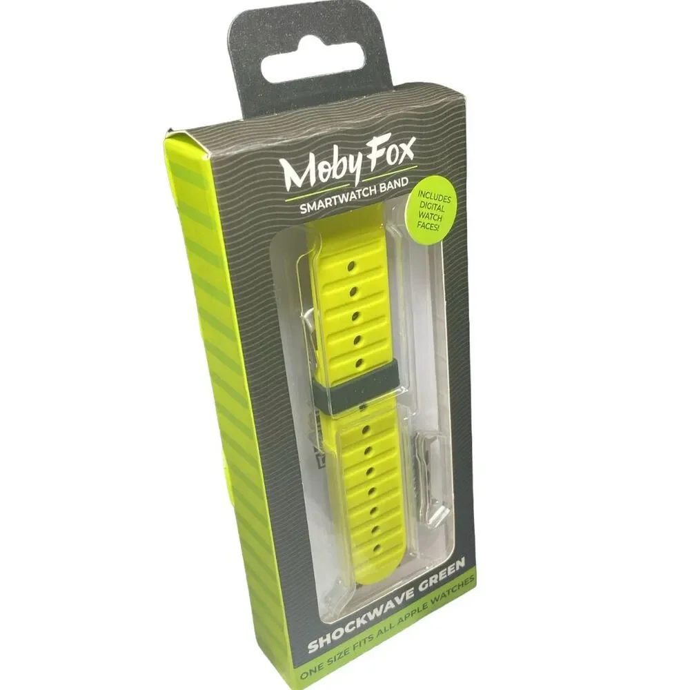 MobyFox Shockwave Green Active Band Strap for Apple Watch Samsung Sport Silicone